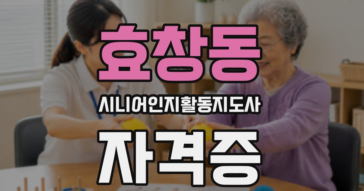 효창동 시니어인지활동지도사 자격증