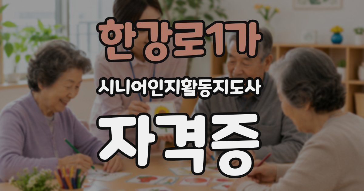 한강로1가 시니어인지활동지도사 자격증