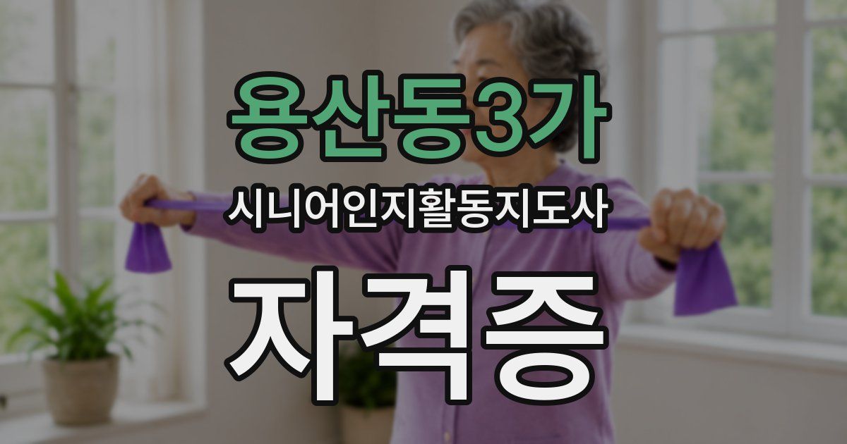 용산동3가 시니어인지활동지도사 자격증