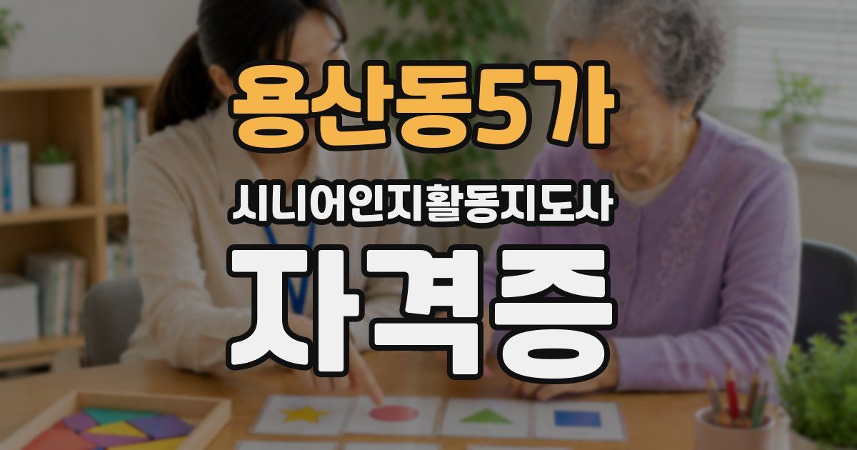 용산동5가 시니어인지활동지도사 자격증