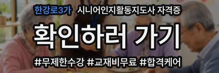 한강로3가 시니어인지활동지도사 자격증