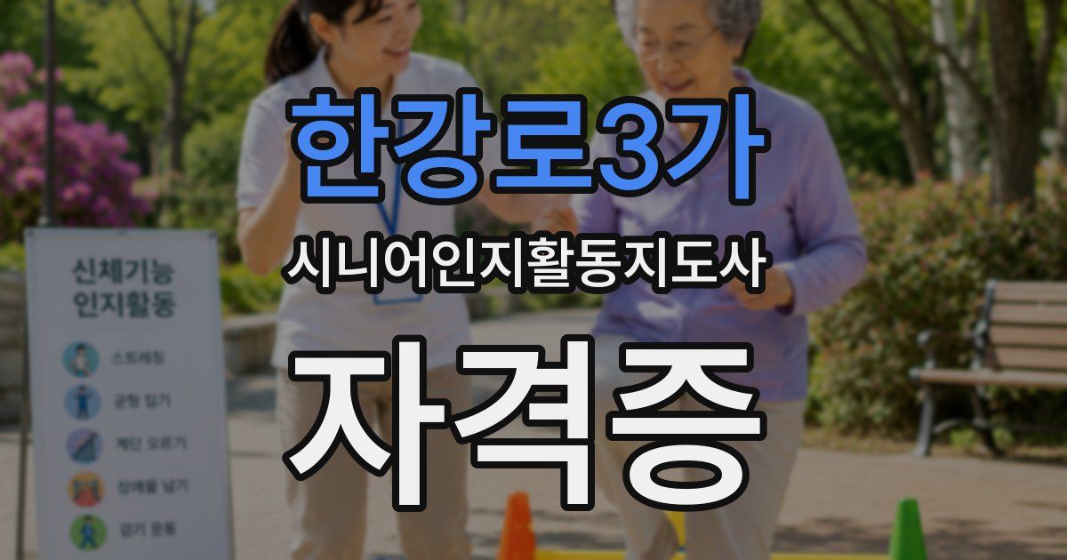 한강로3가 시니어인지활동지도사 자격증