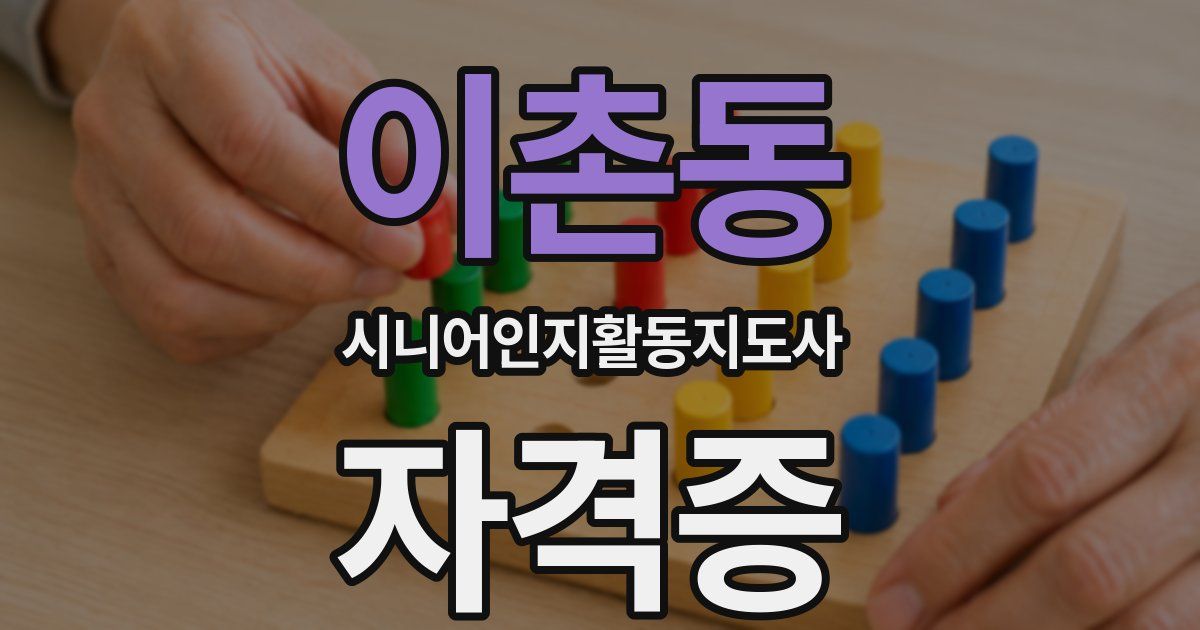 이촌동 시니어인지활동지도사 자격증