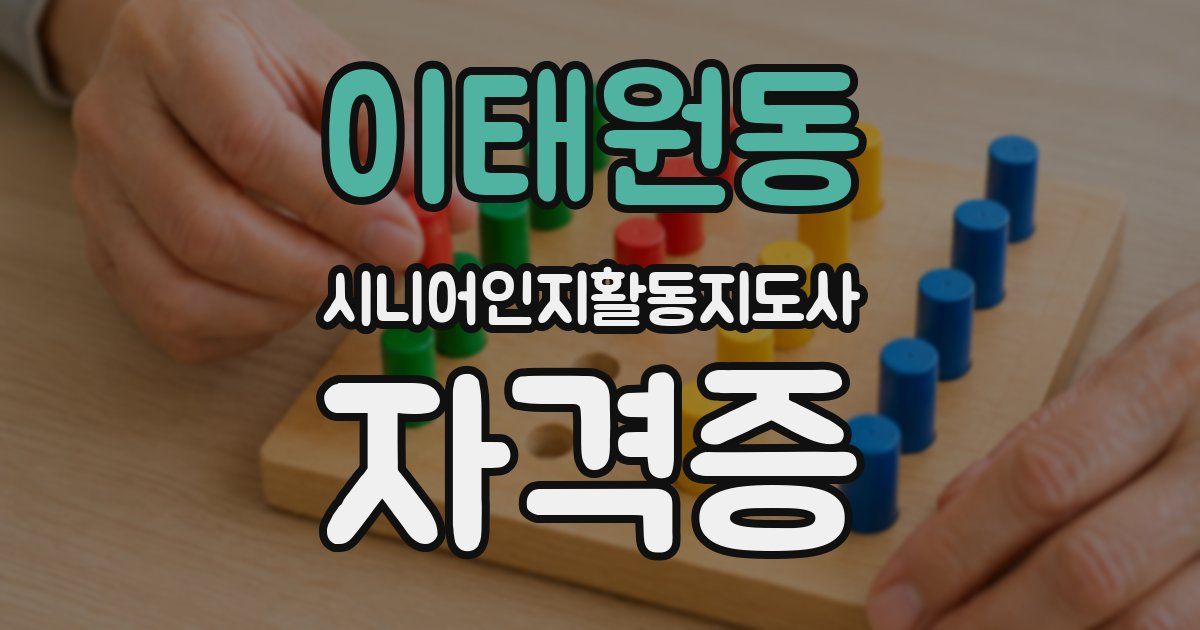이태원동 시니어인지활동지도사 자격증