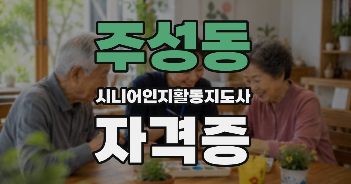 주성동 시니어인지활동지도사 자격증