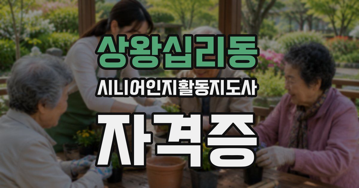 상왕십리동 시니어인지활동지도사 자격증