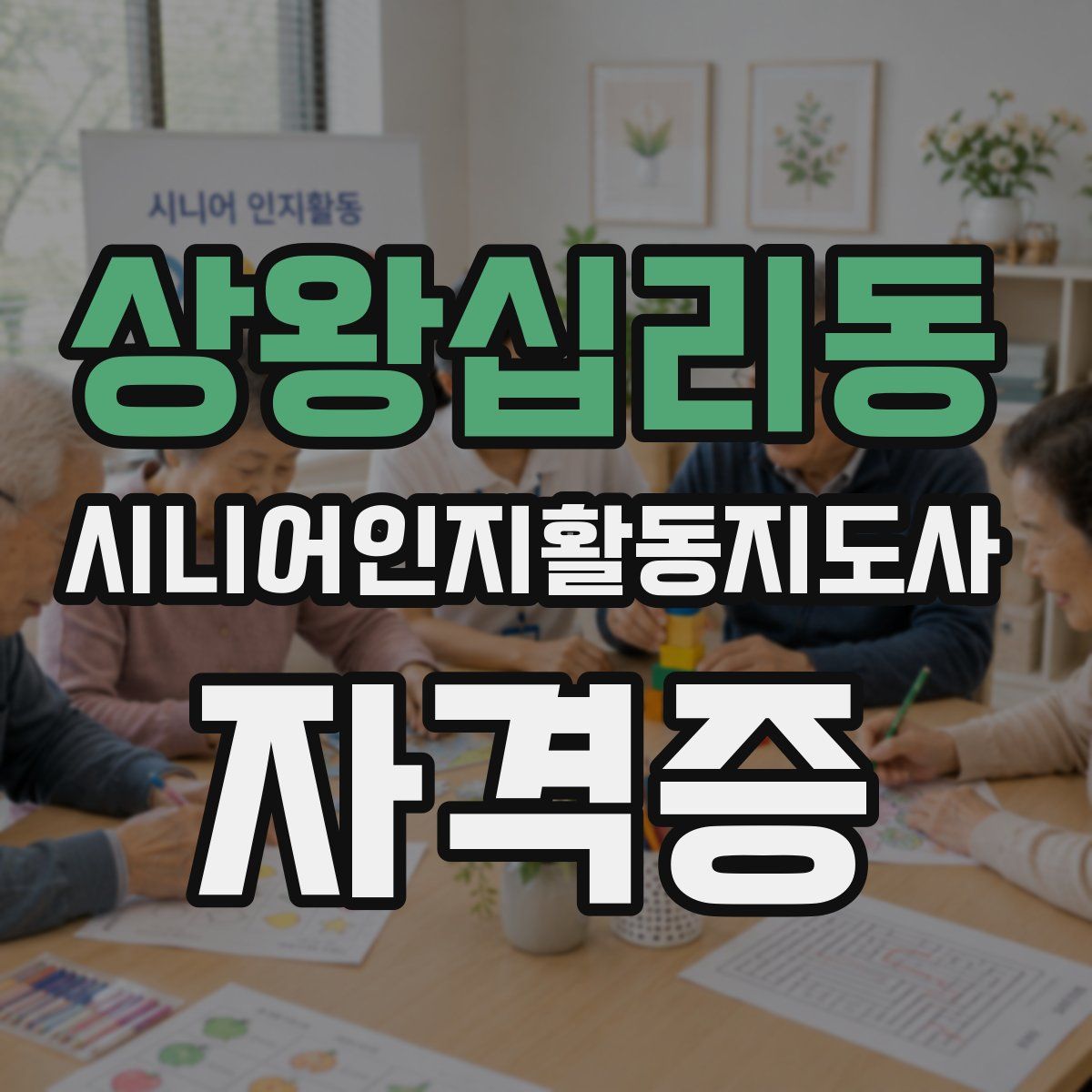 상왕십리동 시니어인지활동지도사 자격증