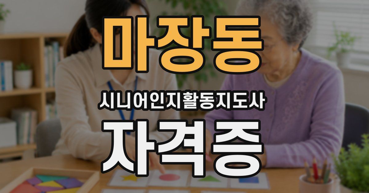 마장동 시니어인지활동지도사 자격증