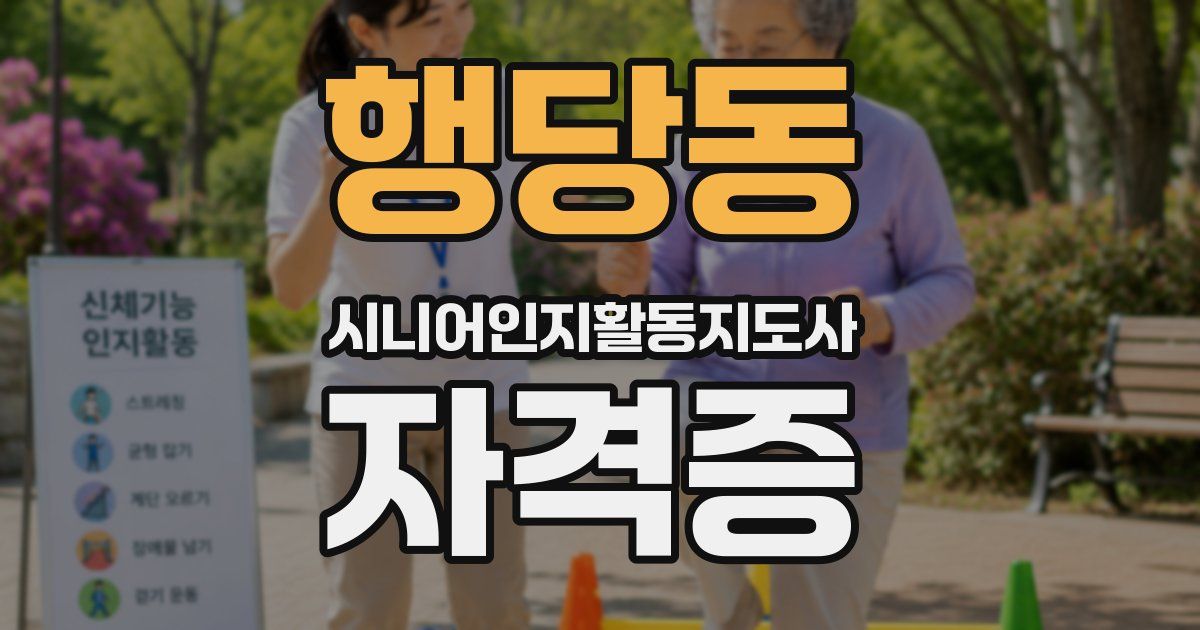 행당동 시니어인지활동지도사 자격증
