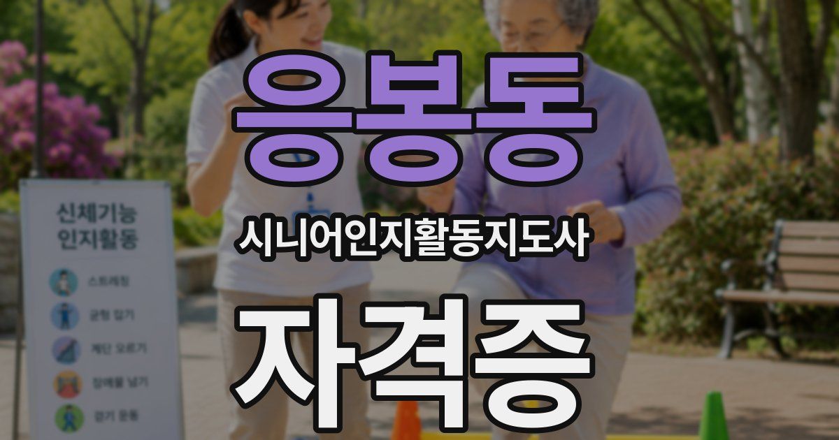 응봉동 시니어인지활동지도사 자격증