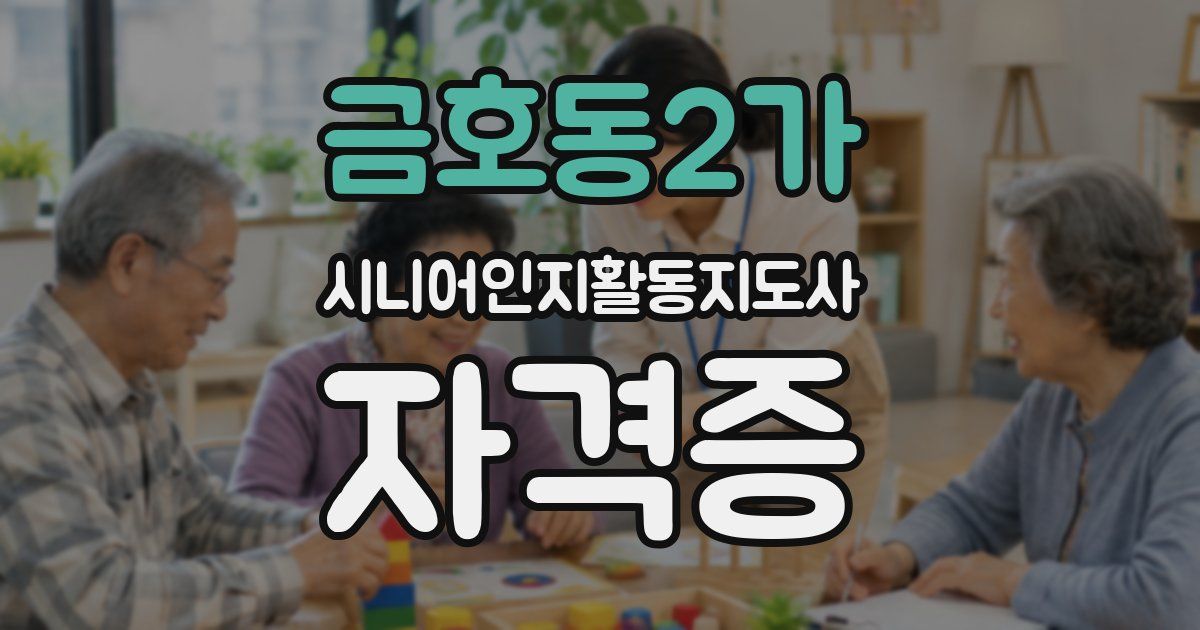 금호동2가 시니어인지활동지도사 자격증