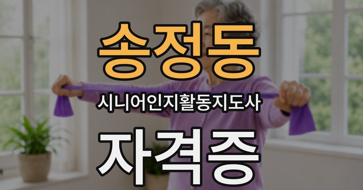 송정동 시니어인지활동지도사 자격증