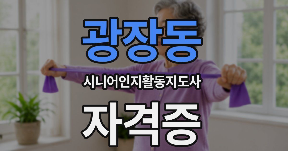 광장동 시니어인지활동지도사 자격증