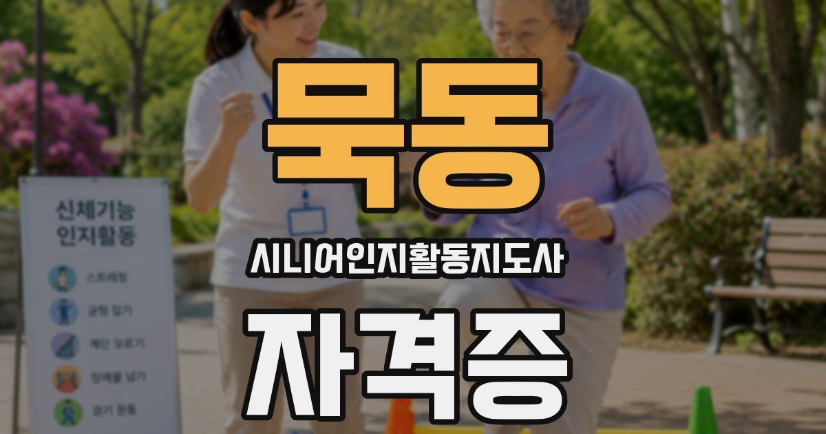 묵동 시니어인지활동지도사 자격증