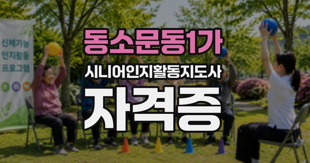 동소문동1가 시니어인지활동지도사 자격증