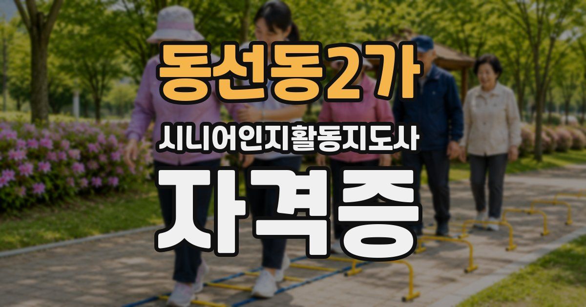 동선동2가 시니어인지활동지도사 자격증