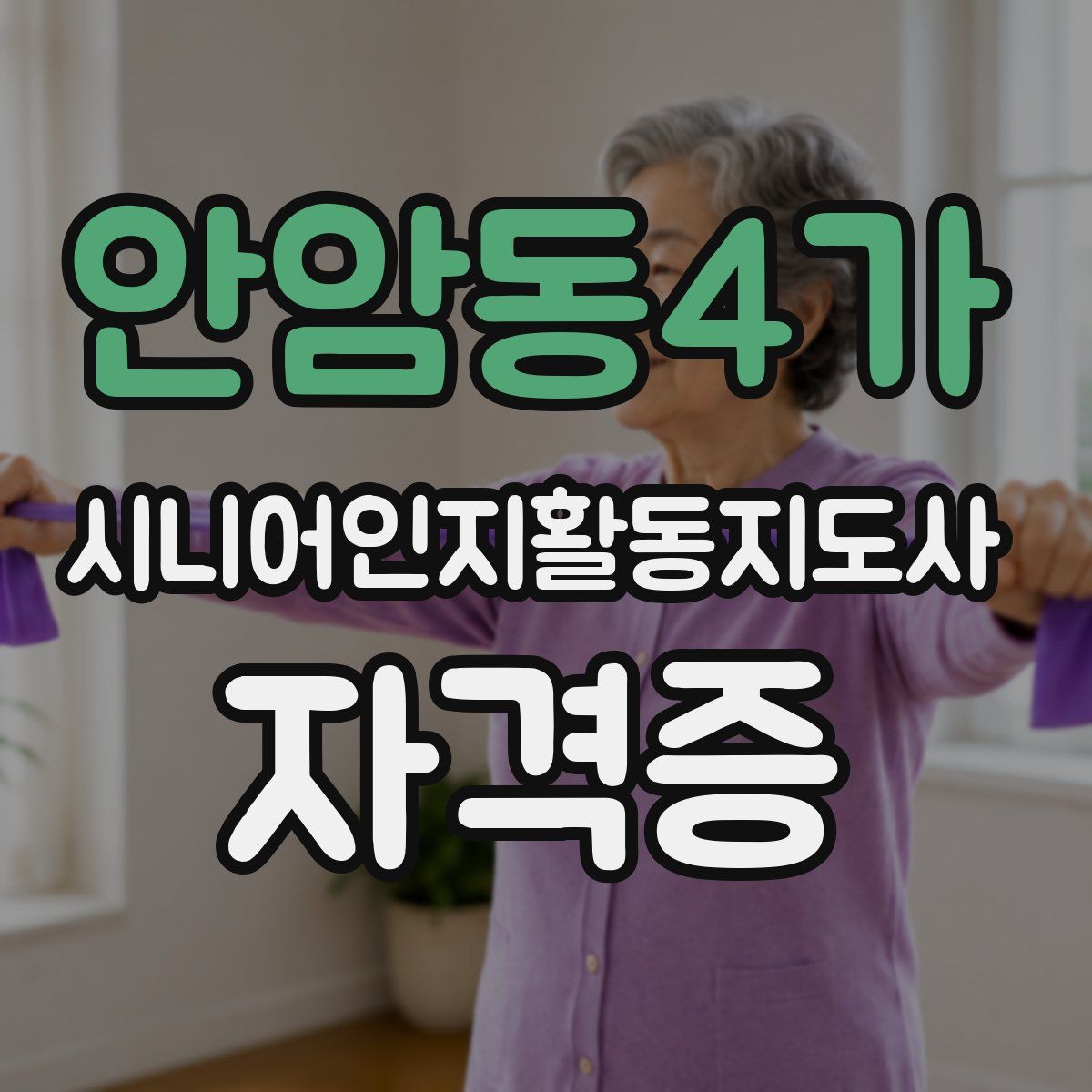 안암동4가 시니어인지활동지도사 자격증