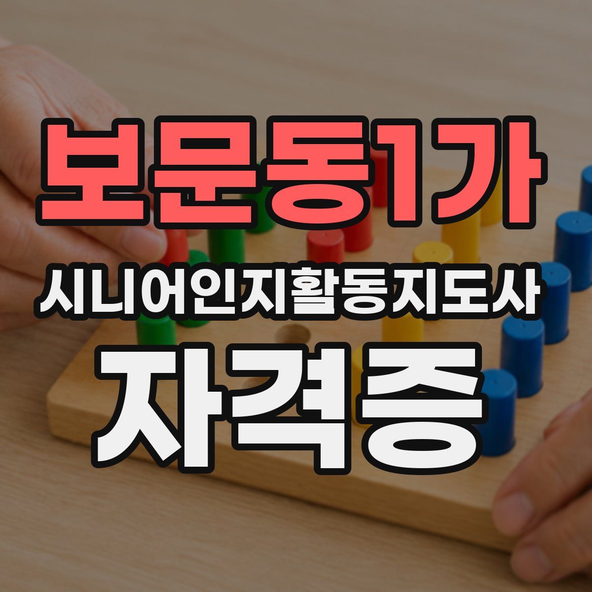 보문동1가 시니어인지활동지도사 자격증
