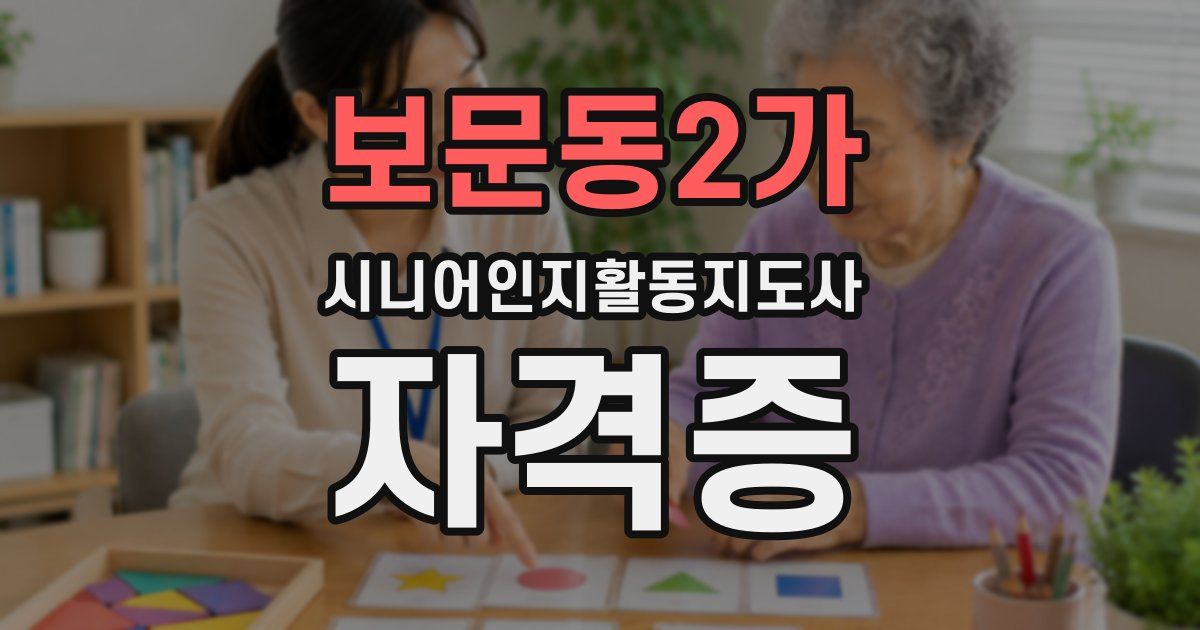 보문동2가 시니어인지활동지도사 자격증