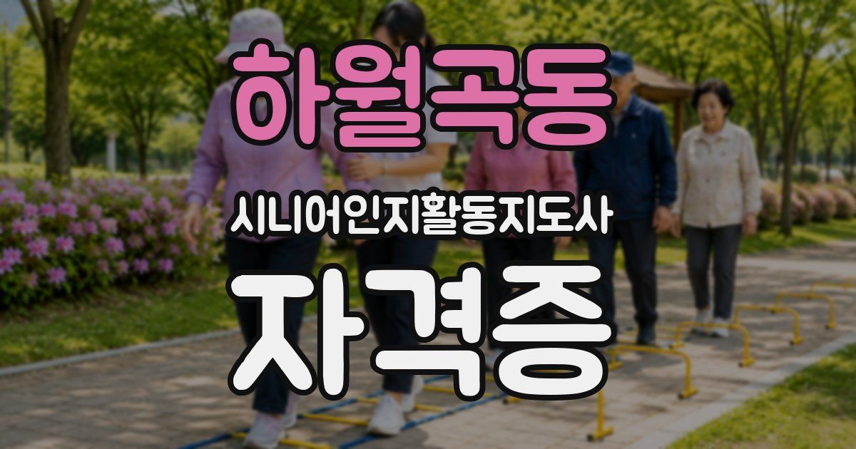 하월곡동 시니어인지활동지도사 자격증