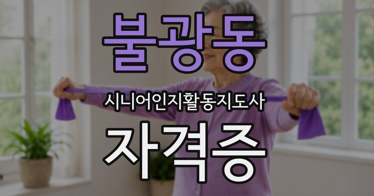 불광동 시니어인지활동지도사 자격증