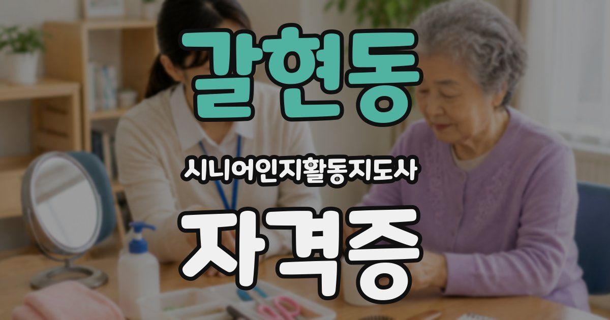 갈현동 시니어인지활동지도사 자격증