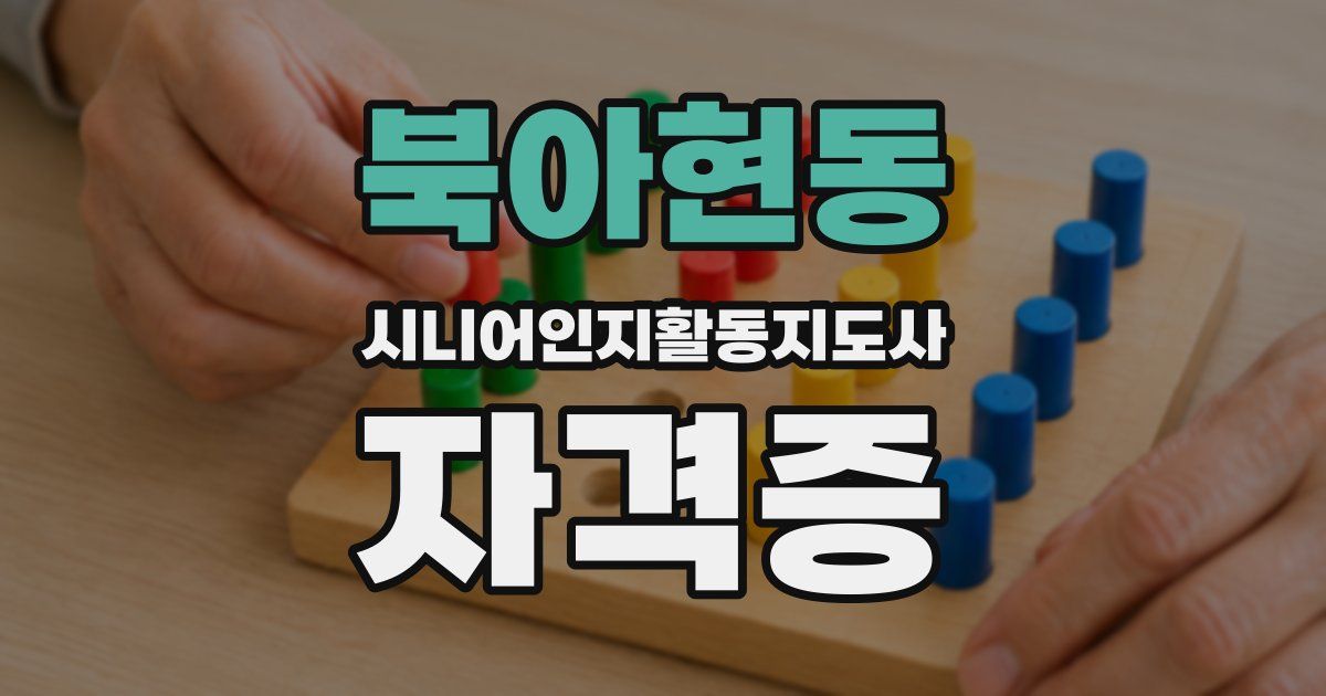 북아현동 시니어인지활동지도사 자격증