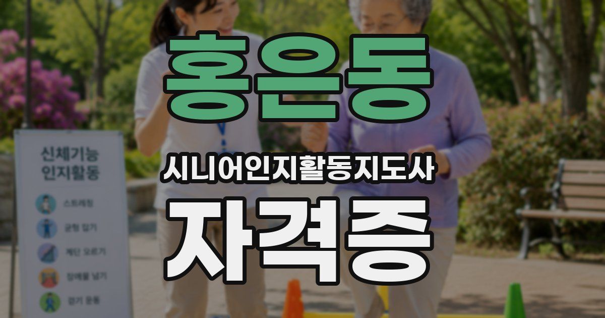 홍은동 시니어인지활동지도사 자격증