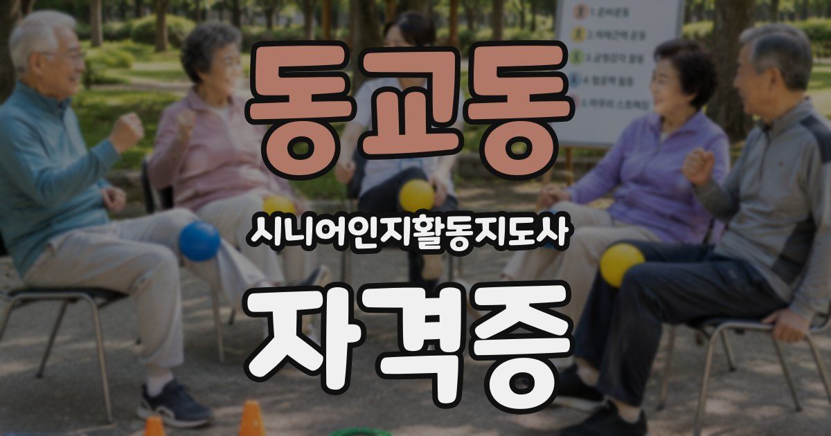 동교동 시니어인지활동지도사 자격증