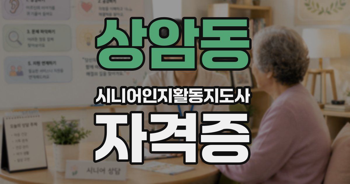 상암동 시니어인지활동지도사 자격증
