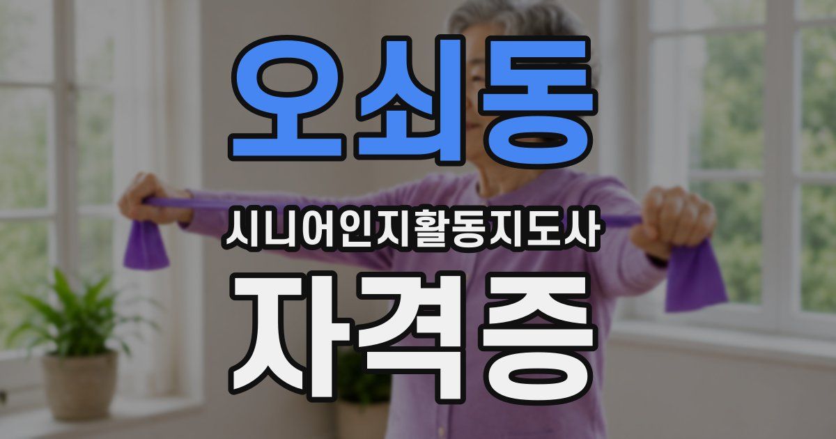 오쇠동 시니어인지활동지도사 자격증