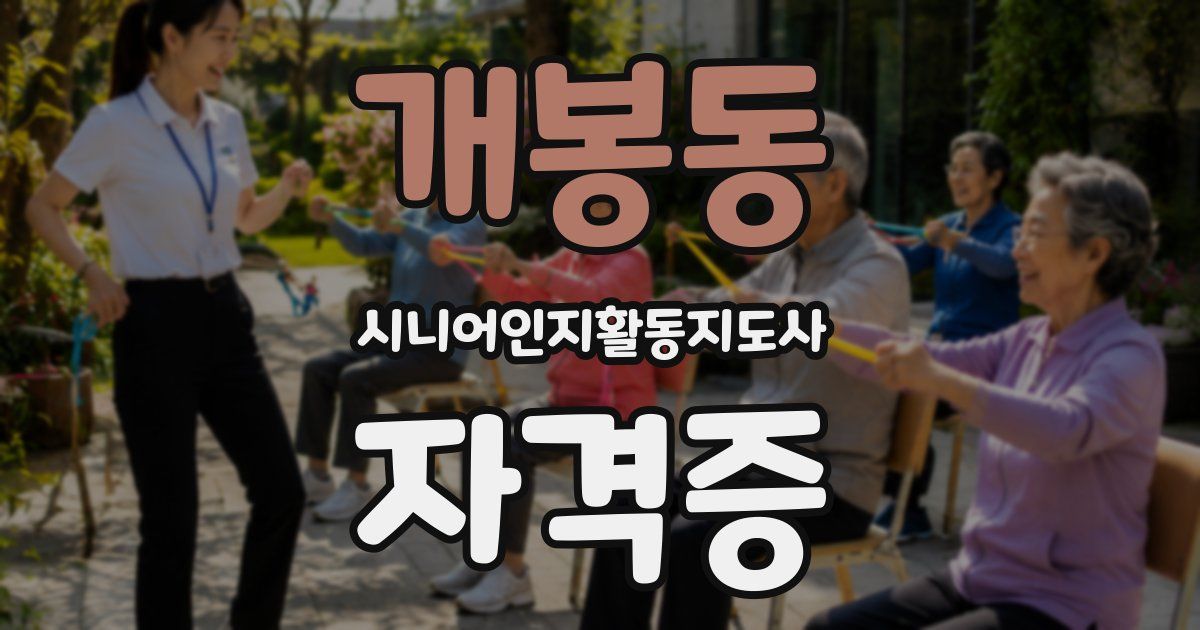 개봉동 시니어인지활동지도사 자격증