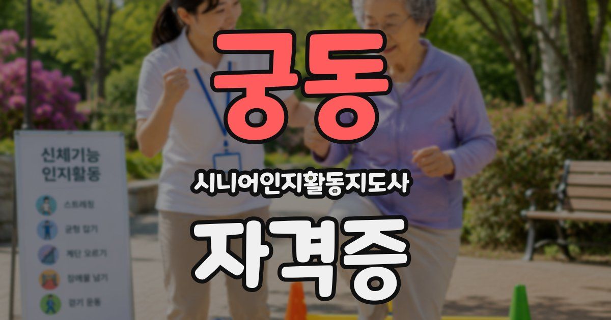 궁동 시니어인지활동지도사 자격증