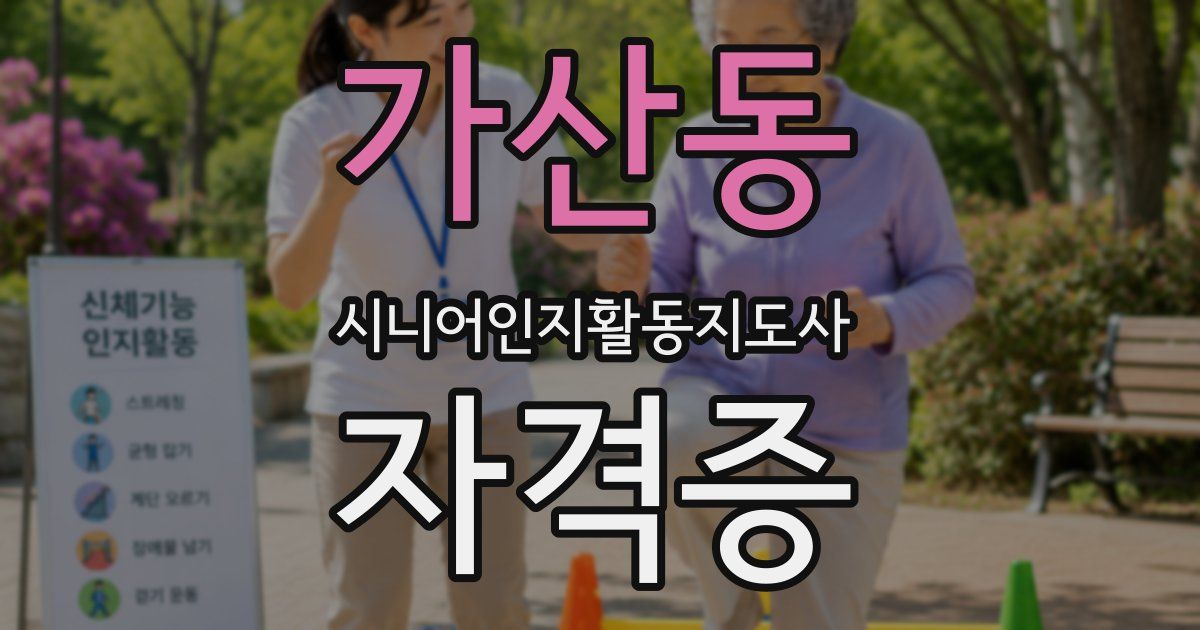 가산동 시니어인지활동지도사 자격증