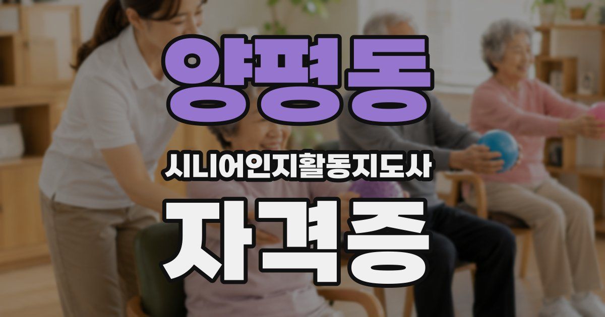 양평동 시니어인지활동지도사 자격증