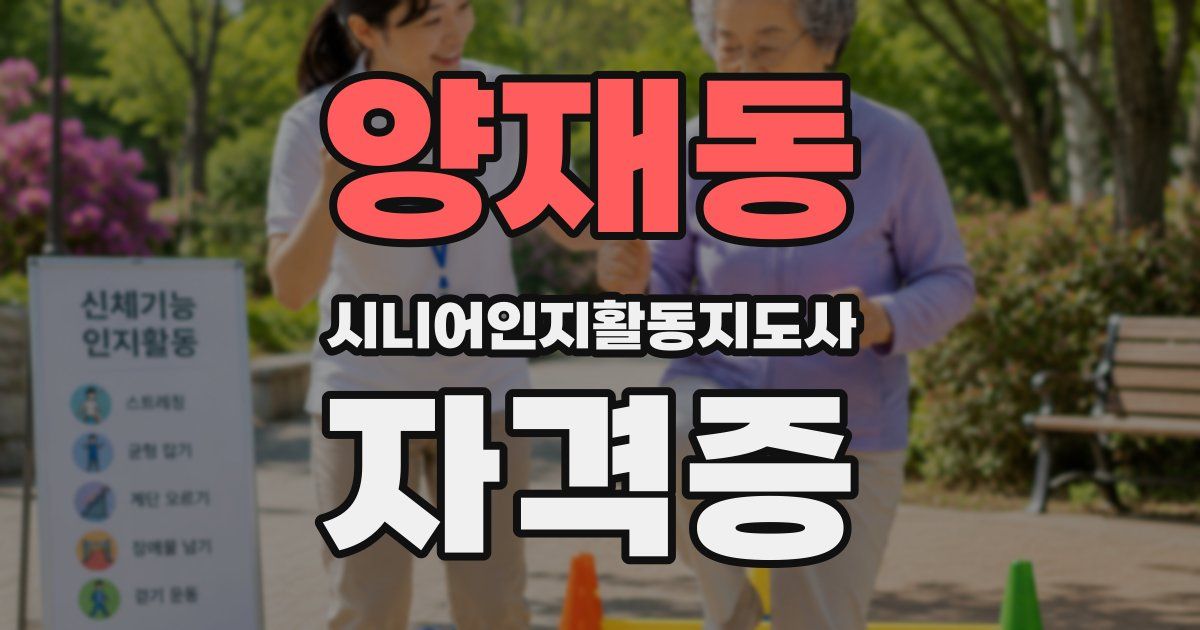 양재동 시니어인지활동지도사 자격증