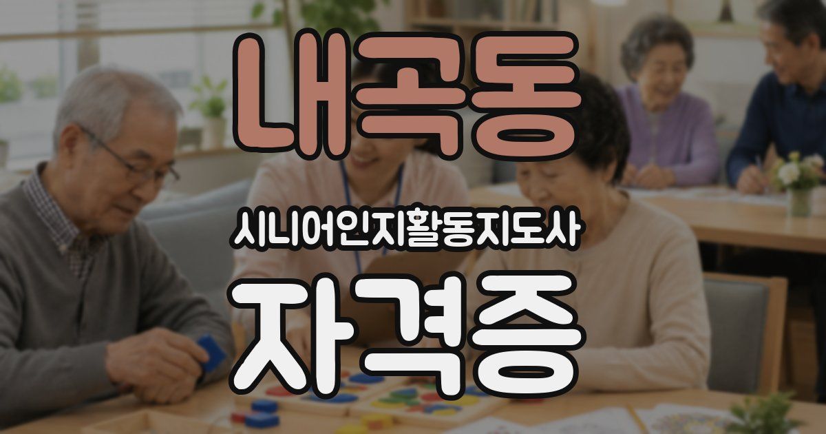 내곡동 시니어인지활동지도사 자격증