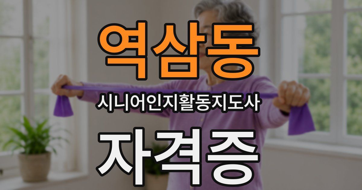 역삼동 시니어인지활동지도사 자격증