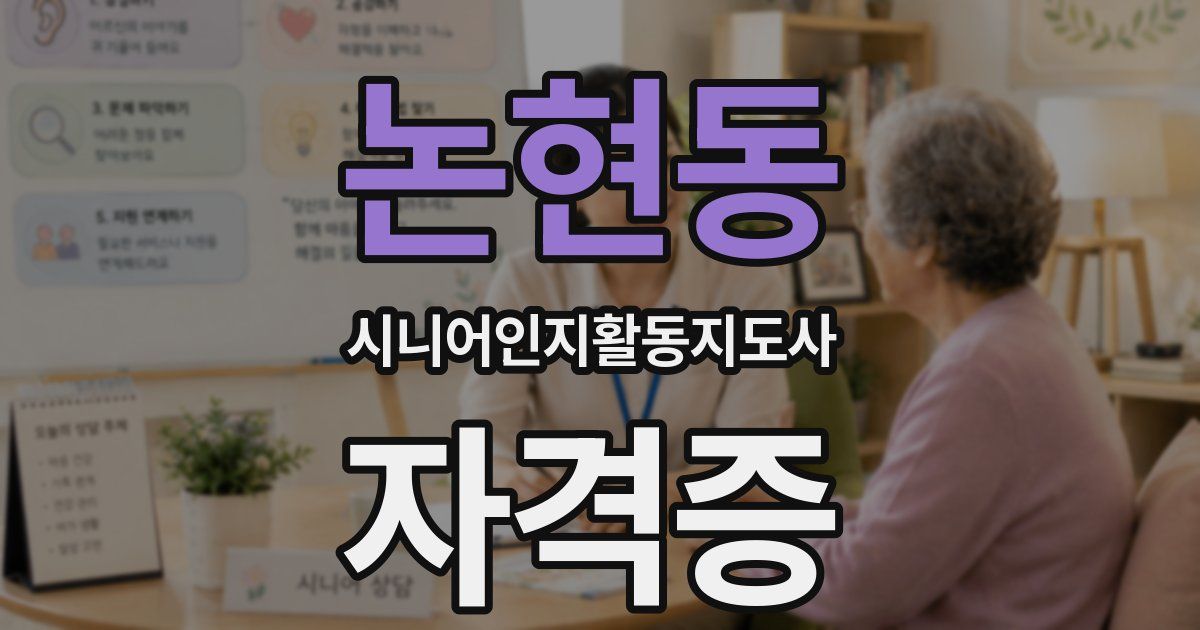 논현동 시니어인지활동지도사 자격증