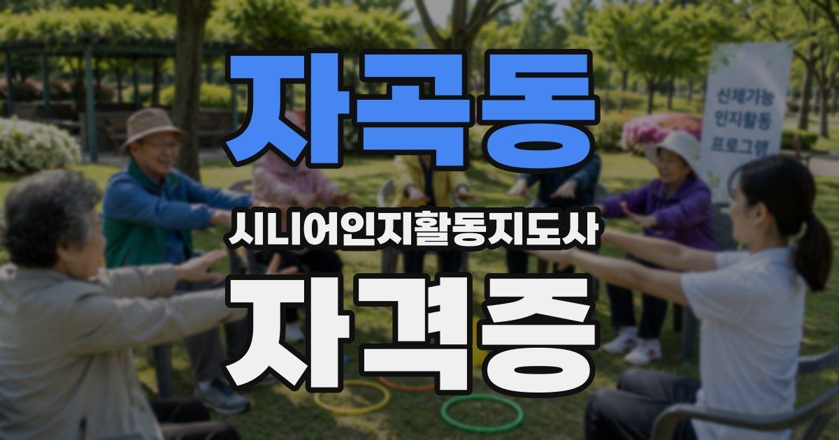 자곡동 시니어인지활동지도사 자격증