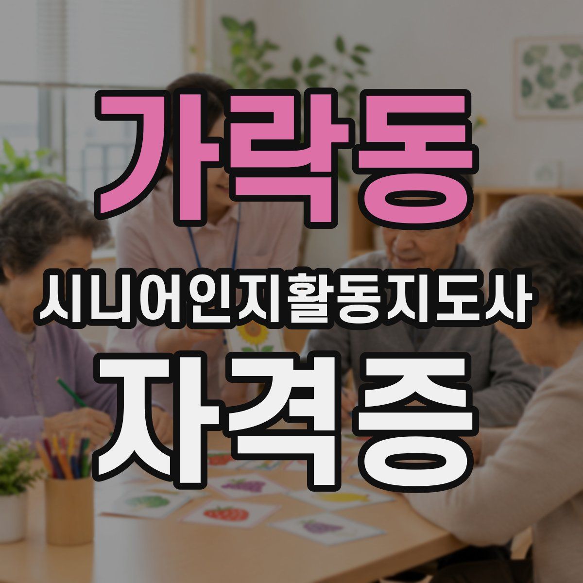 가락동 시니어인지활동지도사 자격증
