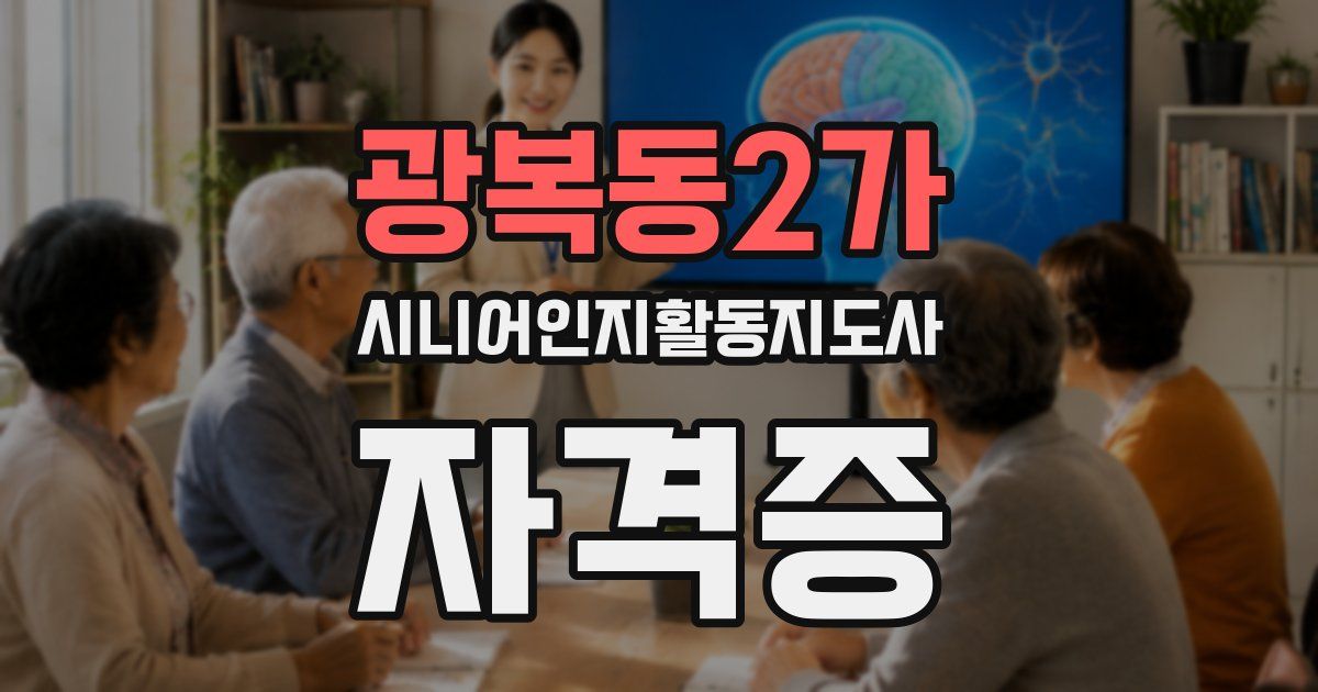 광복동2가 시니어인지활동지도사 자격증