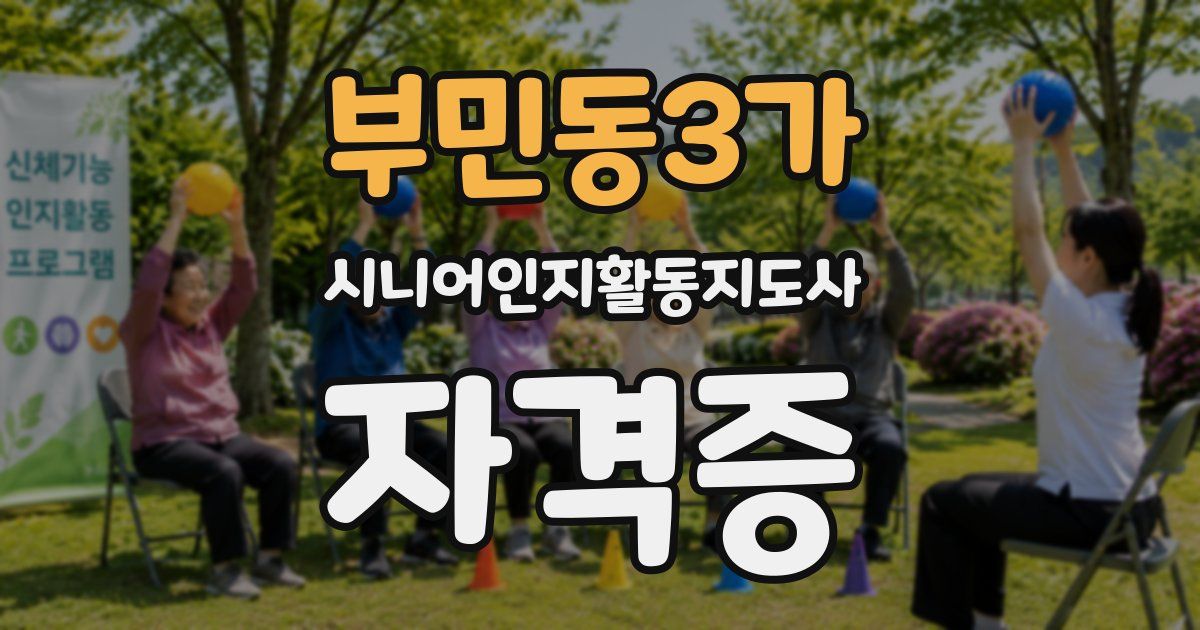 부민동3가 시니어인지활동지도사 자격증
