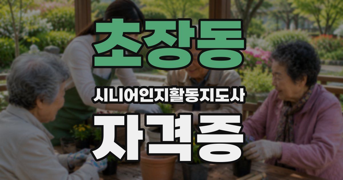 초장동 시니어인지활동지도사 자격증