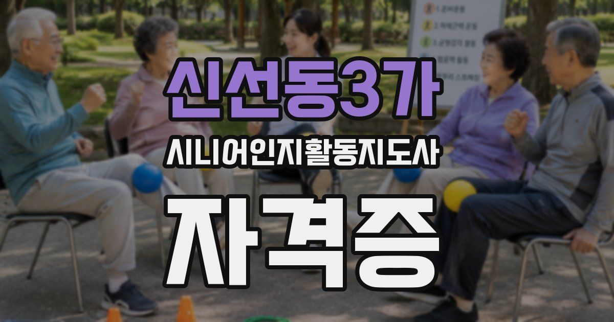 신선동3가 시니어인지활동지도사 자격증