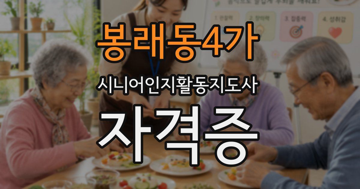 봉래동4가 시니어인지활동지도사 자격증