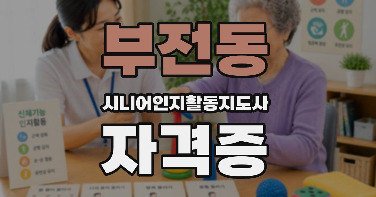 부전동 시니어인지활동지도사 자격증