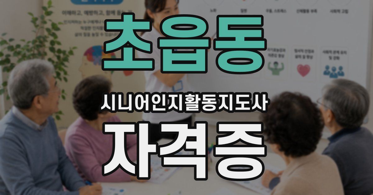 초읍동 시니어인지활동지도사 자격증