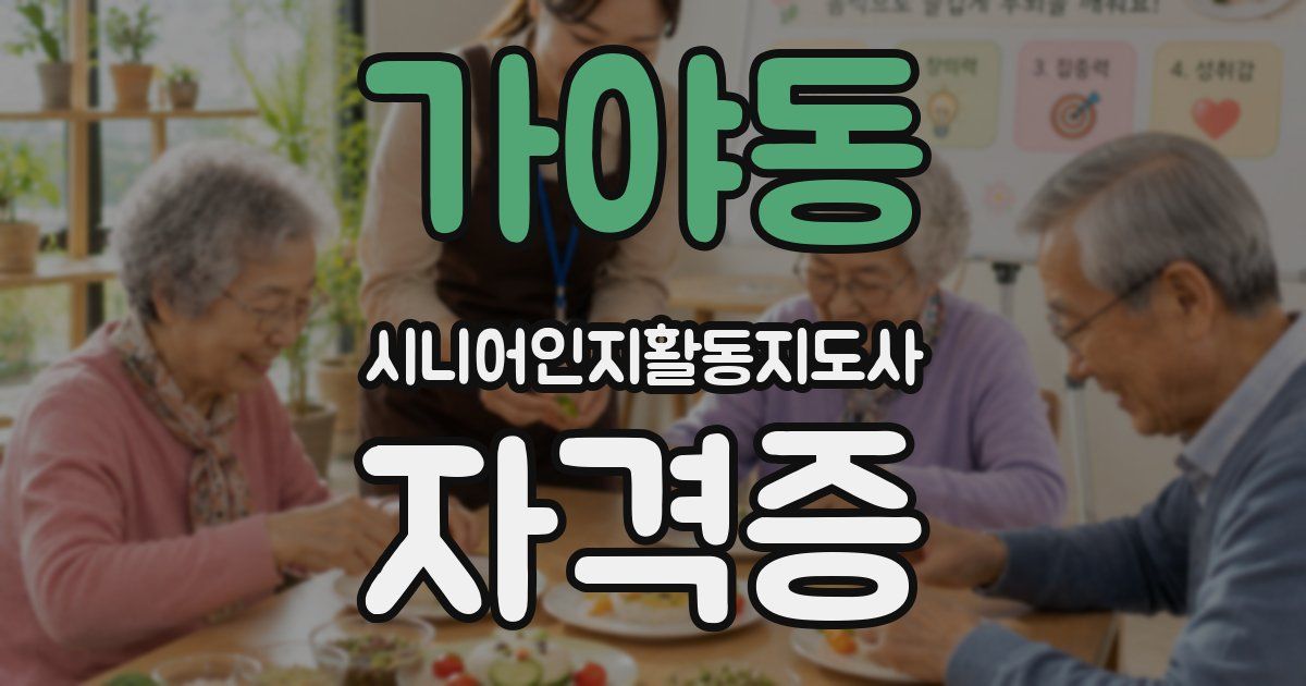 가야동 시니어인지활동지도사 자격증