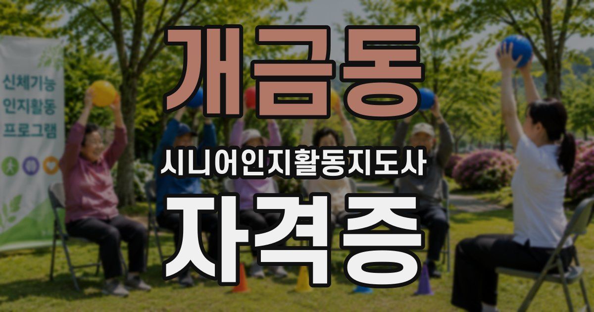 개금동 시니어인지활동지도사 자격증